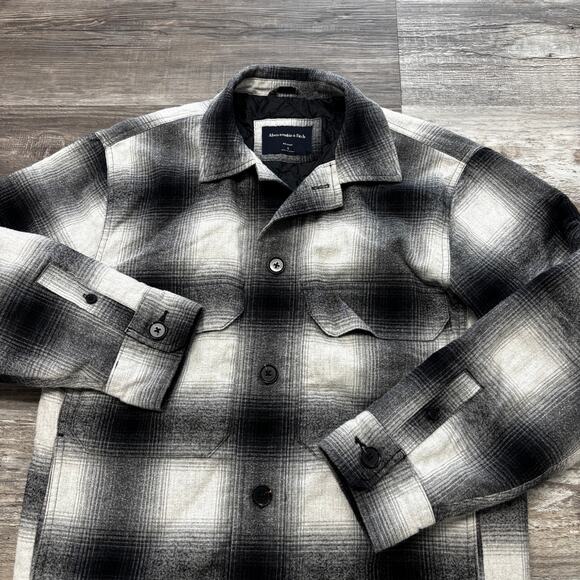 Vintage Y2k Abercrombie & Fitch Relaxed Shadow‎ Plaid Men S Quilt Lined Jacket - Picture 1 of 9